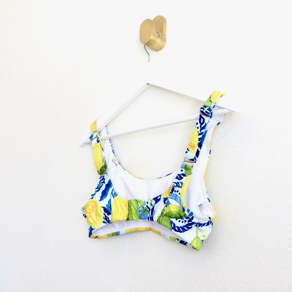 NEW! Kenny Flowers The Positano Sporty Bikini Top Lemons Yellow SZ M - Picture 9 of 12